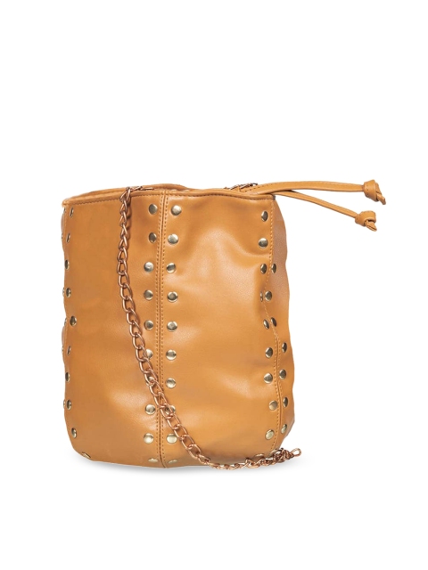 

THE GUSTO Tan Embellished Sling Bag