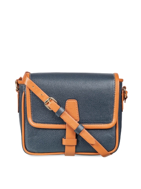 

THE GUSTO Navy Blue Solid Sling Bag
