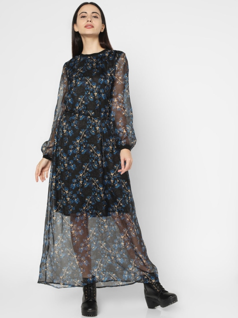 

Deal Jeans Women Black Printed Maxi Dress