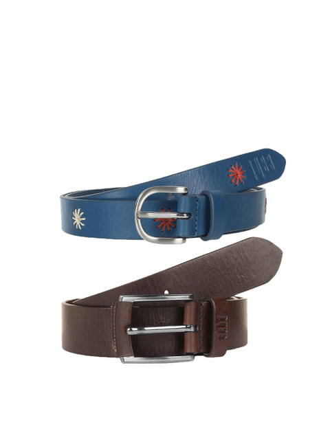 

echt Men Blue & Brown Solid Belt