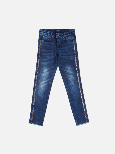 

VITAMINS Girls Blue Skinny Fit Mid-Rise Clean Look Jeans
