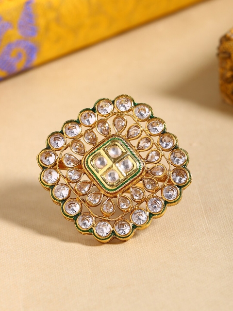 

Shoshaa Gold-Plated & White Handcrafted Ring