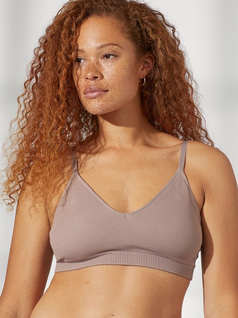 

H&M Women Beige Seamless Padded Jersey Bra