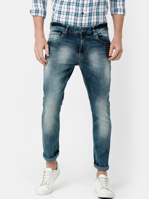

Voi Jeans Men Blue Skinny Fit Mid-Rise Low Distress Jeans