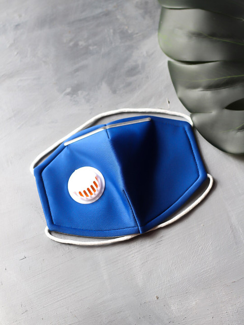 

Bellofox Unisex Solid 3-Ply Valved Reusable Cloth Mask, Blue