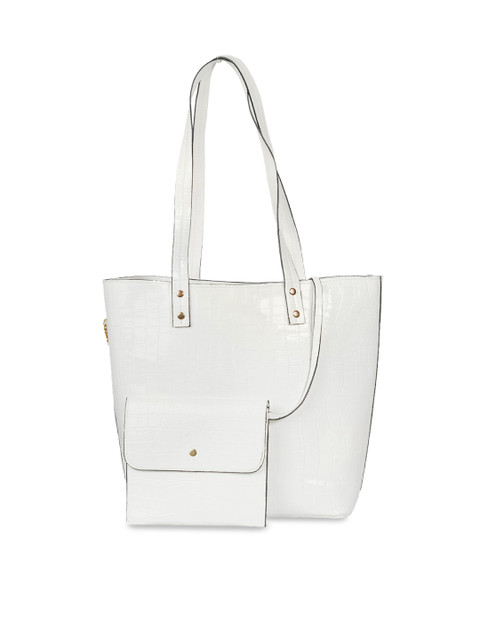 

THE GUSTO White Textured Shoulder Bag