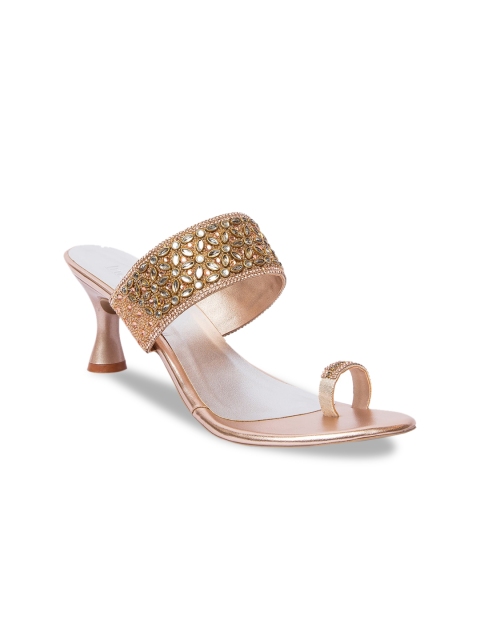

Inc 5 Women Copper-Toned Embellished Heels