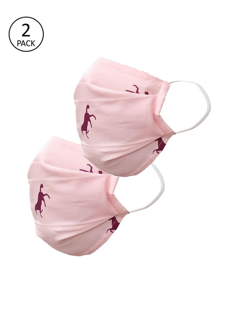 

nestroots Unisex Pack Of 2 2-Ply Reusable Cloth Mask, Pink