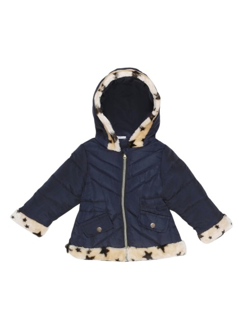 

The Sandbox Clothing Co. Girls Navy Blue Solid Windcheater Padded Jacket