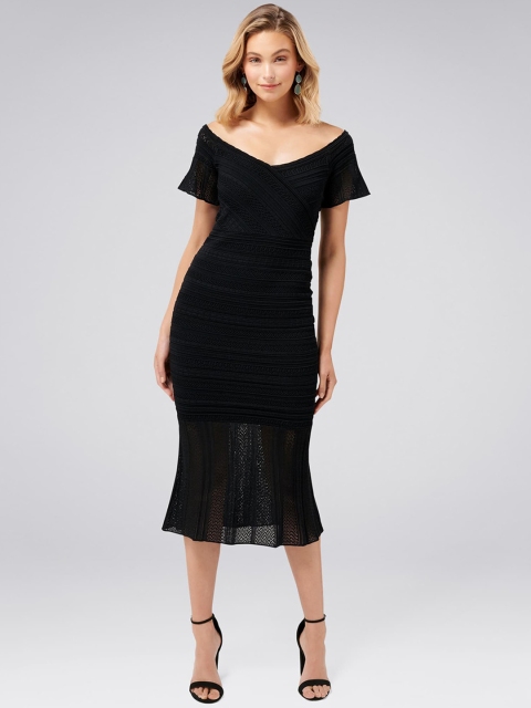 

Forever New Women Black Solid Sheath Dress