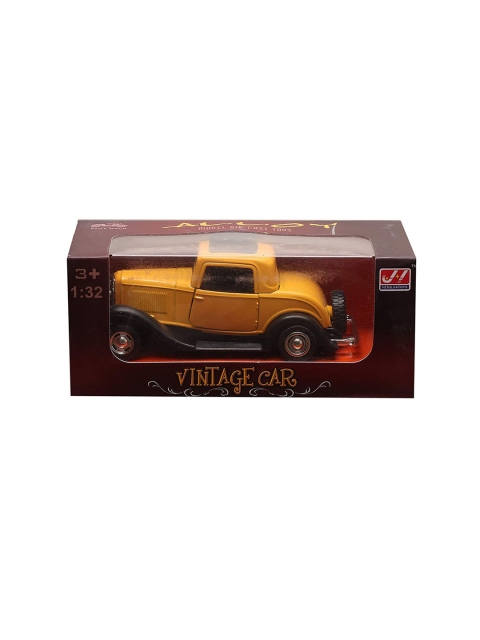 

Webby Unisex Kids Yellow & Black 1:32 Scale Classic Vintage Die-Cast Model Pull Back Toy Car with Openable Doors