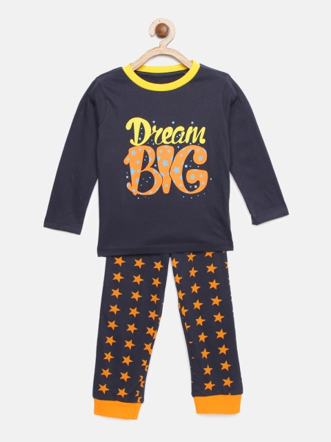 

ventra Girls Black & Yellow Printed Night suit