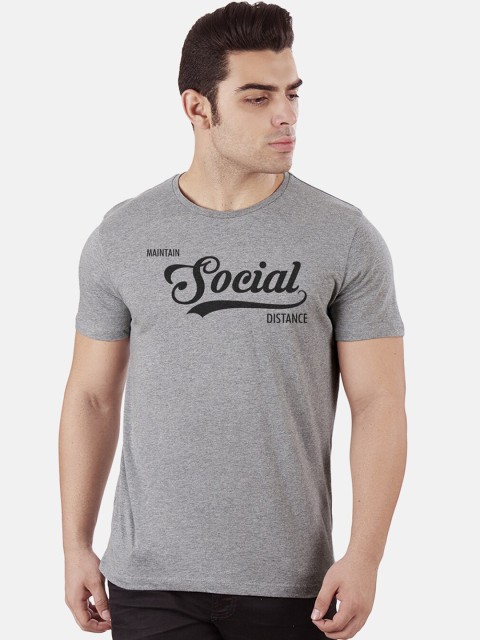 

Free Authority Men Grey Printed Round Neck T-shirt