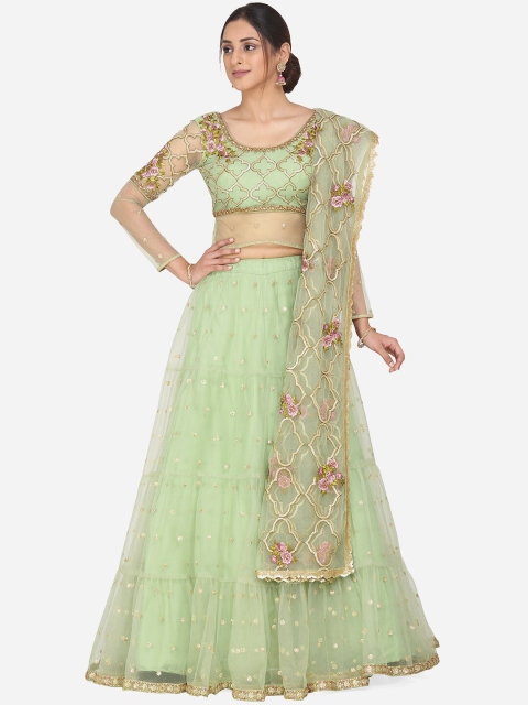 

RIYA Green Semi-Stitched Lehenga & Blouse with Dupatta