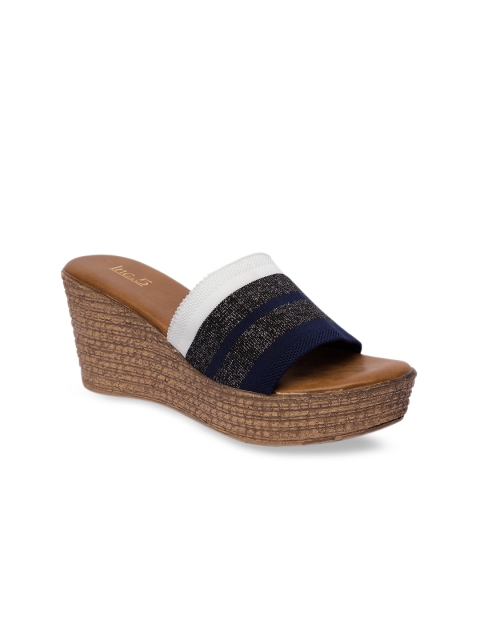 

Inc 5 Women Navy Blue Woven Design Wedges