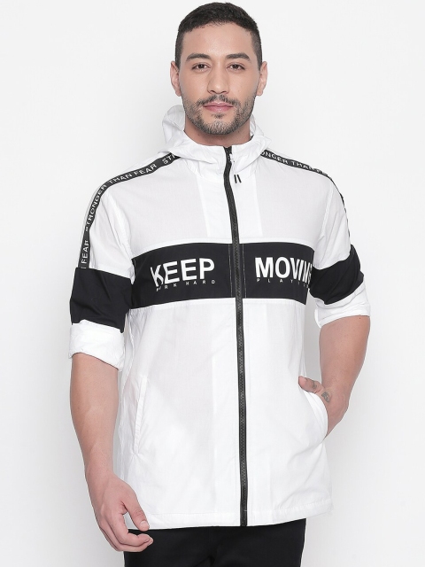 

Mufti Men White & Black Slim Fit Printed Casual Hooded Shirt