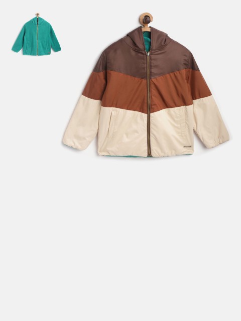 

Cherry Crumble Unisex Kids Green Colourblocked Reversible Bomber