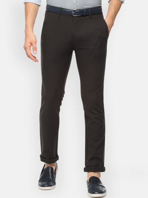 

V Dot Men Black Slim Fit Solid Regular Trousers