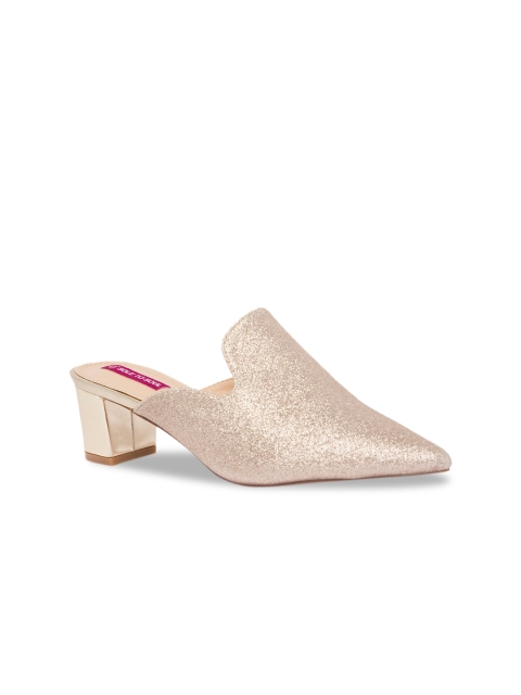 

Sole To Soul Women Gold-Toned Embellished Mules