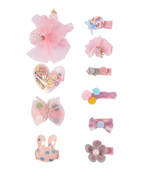 

Yellow Bee Pink Embellished Hair Accessory Set