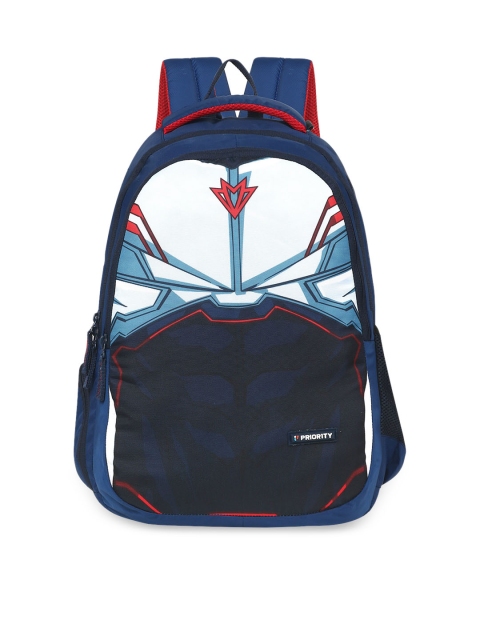 

Priority Unisex Blue & White Graphic Backpack
