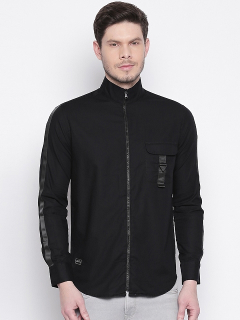 

Mufti Men Black Slim Fit Solid Casual Shirt