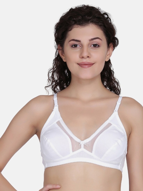 

fashiol White Solid Non-Wired Non Padded Bralette Bra LOVA-NET-BR