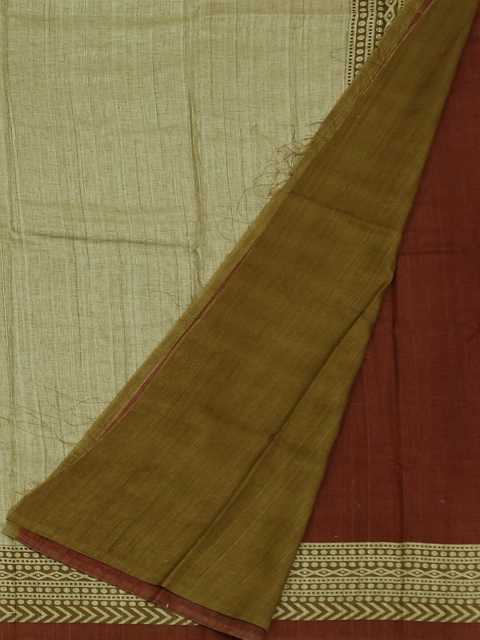 

Pothys Maroon & Yellow Jute Silk Solid Saree