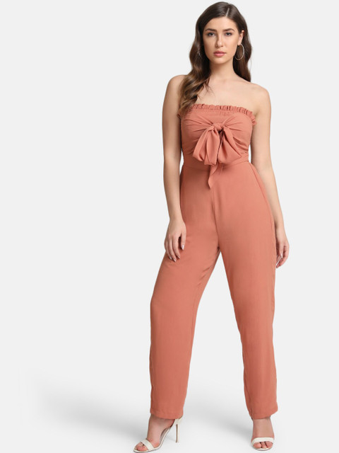

Kazo Women Rust Brown Solid Basic Jumpsuit