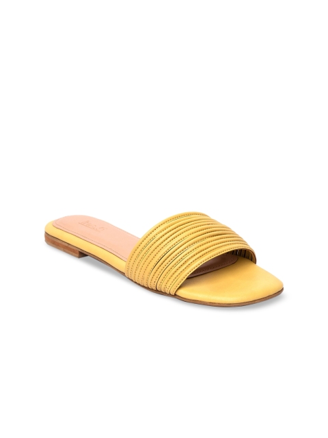 

Inc 5 Women Yellow Solid Open Toe Flats