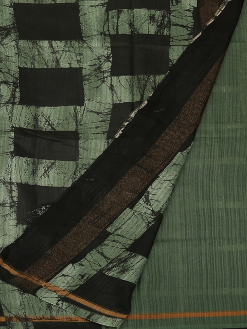 

Pothys Green Printed Jute Silk Saree