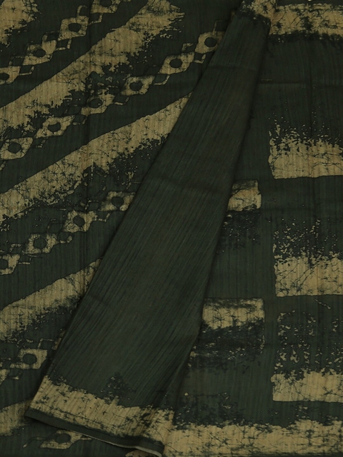 

Pothys Green Printed Jute Silk Saree