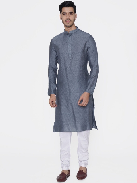 

TABARD Men Grey & White Printed Kurta with Churidar