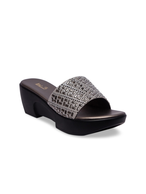 

Inc 5 Women Grey Embellished Peep Toes