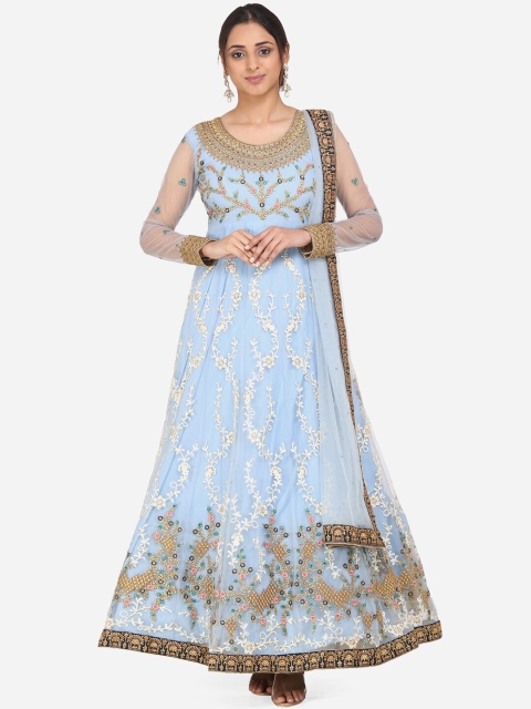 

RIYA Women Blue Embellished Maxi Dress