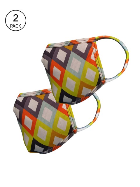 

nestroots Unisex Pack Of 2 2-Ply Reusable Cloth Mask, Multi
