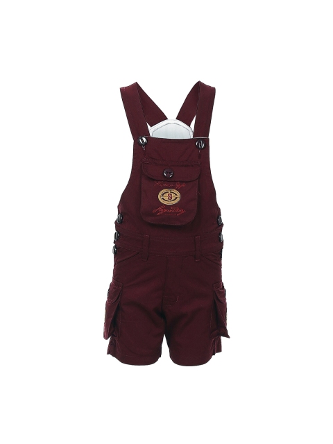 

FirstClap Kids Maroon Solid Dungarees