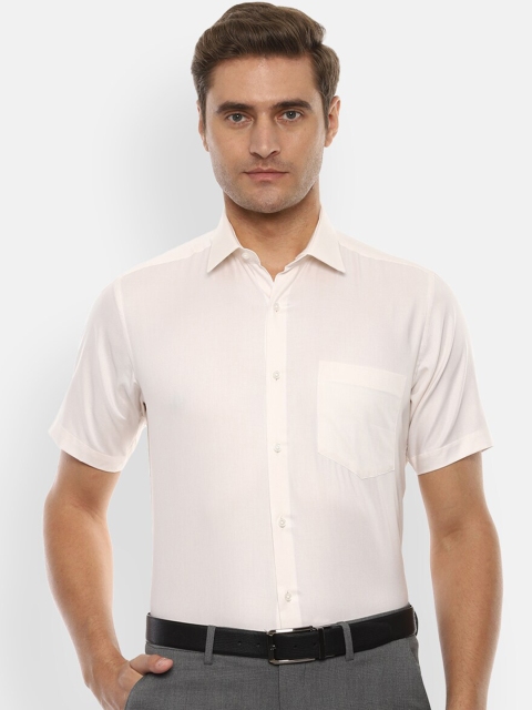 

Van Heusen Men Cream Slim Fit Solid Formal Shirt