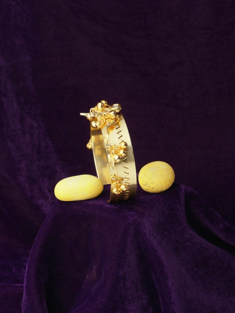 

Adwitiya Collection 24Ct Gold-Plated Handcrafted Cuff Bracelet