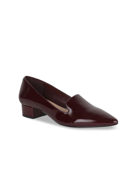 

ALDO Women Maroon Solid Leather Pumps