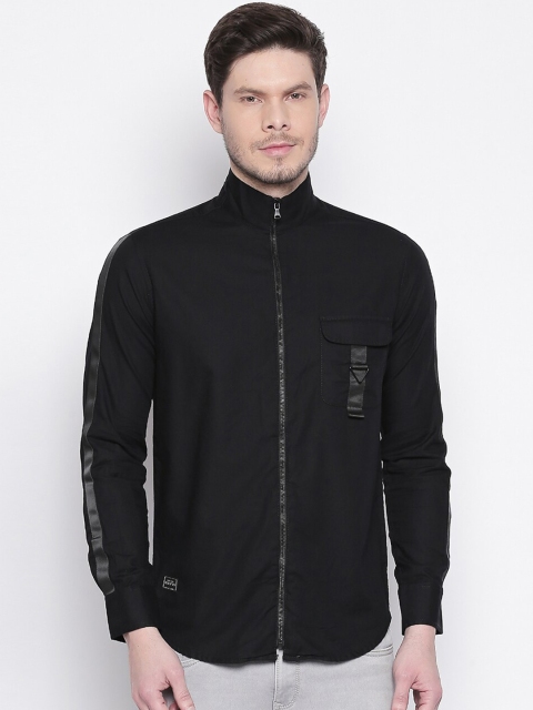 

Mufti Men Black Slim Fit Solid Casual Shirt