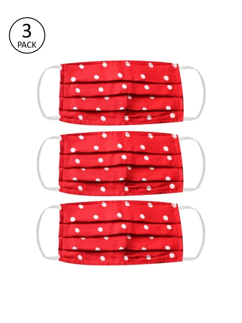 

Bellofox Unisex Red Solid Pack Of 3 Reusable 3-Ply Cloth Mask