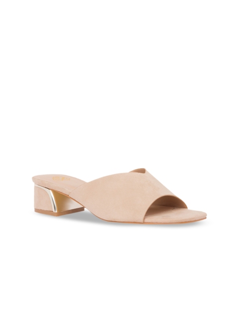 

Sole To Soul Women Beige Solid Block Heels