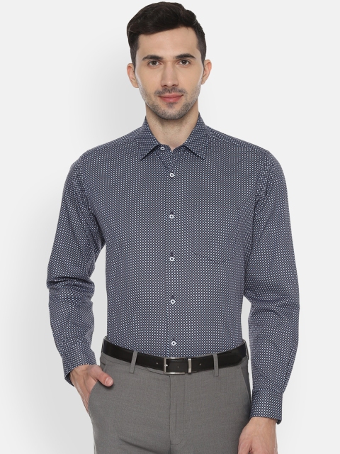 

Van Heusen Men Grey & Blue Regular Fit Printed Formal Shirt