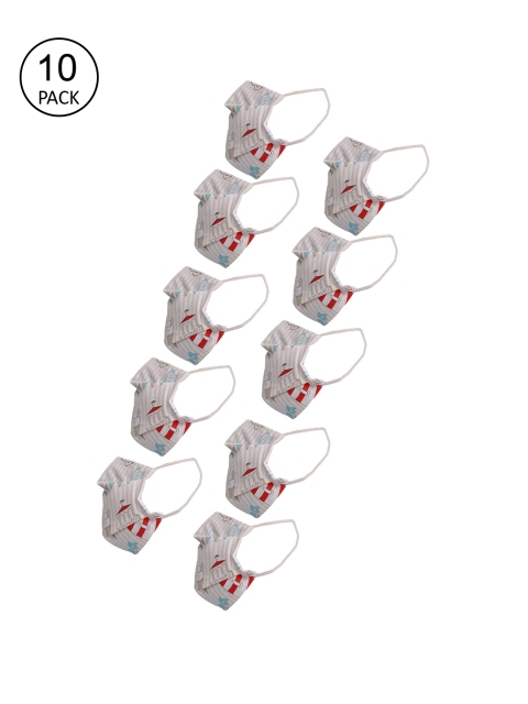 

nestroots Unisex Pack Of 10 2-Ply Reusable Cloth Mask, Off white