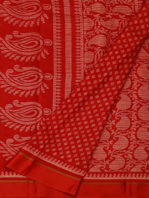 

Pothys Red Woven Design Jute Silk Saree