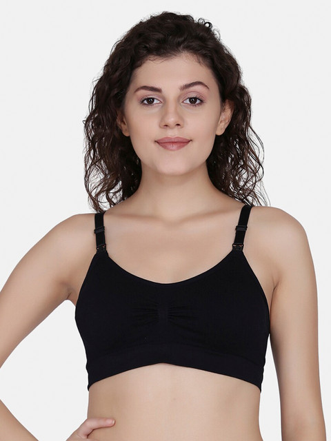 

fashiol Black Solid Non-Wired Lightly Padded Beginners Bra FEED-IMP-34 BLK