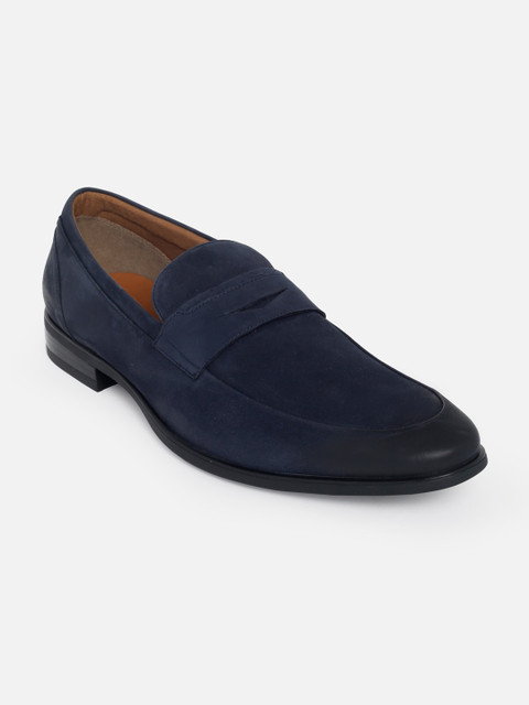 

ALDO Men Navy Blue Leather Loafers