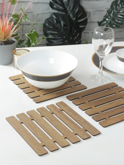 

eyda Set Of 6 Beige Wooden Sustainable Coasters