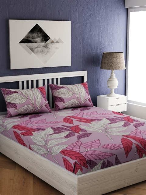 

EverHOME Multicoloured Floral 210 TC Cotton 1 Queen Bedsheet with 2 Pillow Covers, Multi